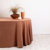 Rust pure linen tablecloth