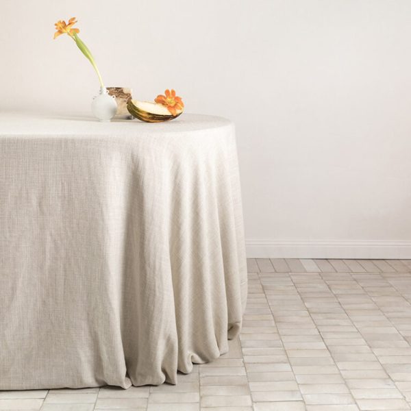 Buttermilk linen blend tablecloth