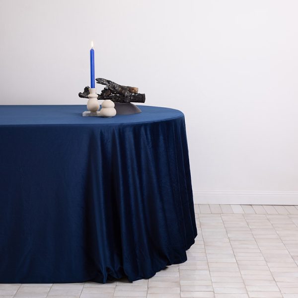 Navy velvet tablecloth