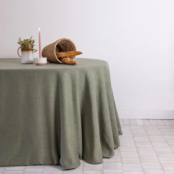 Artichoke linen blend tablecloth