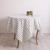 Olive strip table cloth