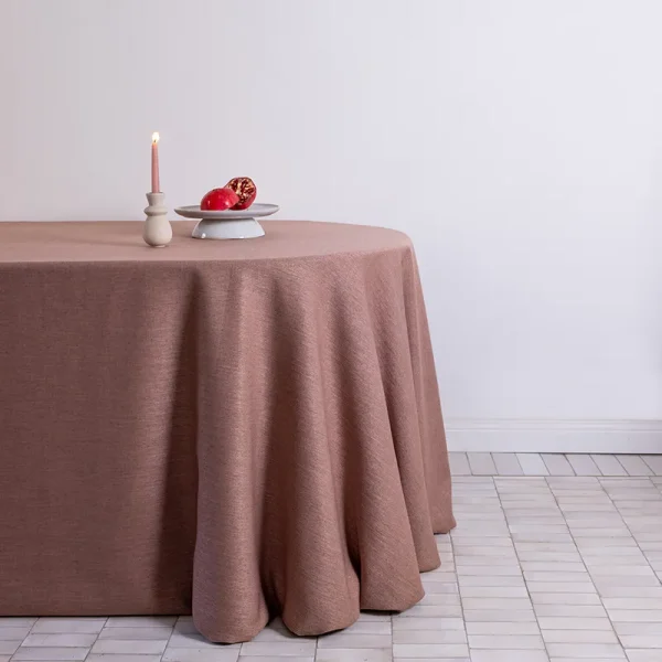 Rosewood linen blend tablecloth