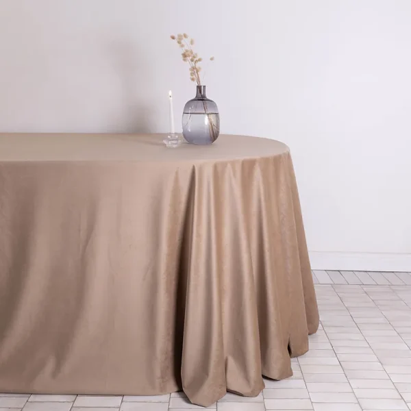 Champagne velvet tablecloth