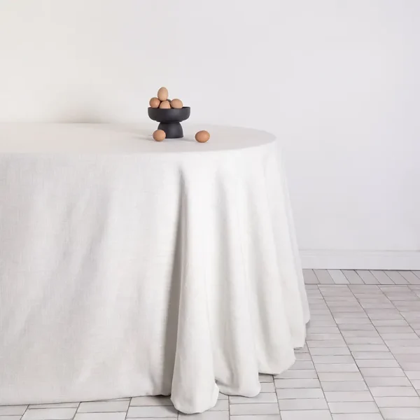 Off-white linen blend tablecloth