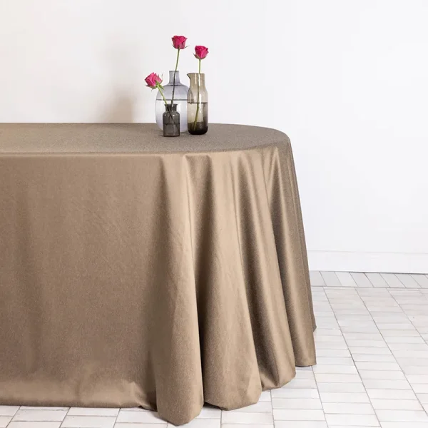 Cognac raw silk tablecloth