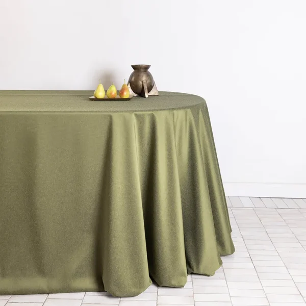 Moss raw silk tablecloth