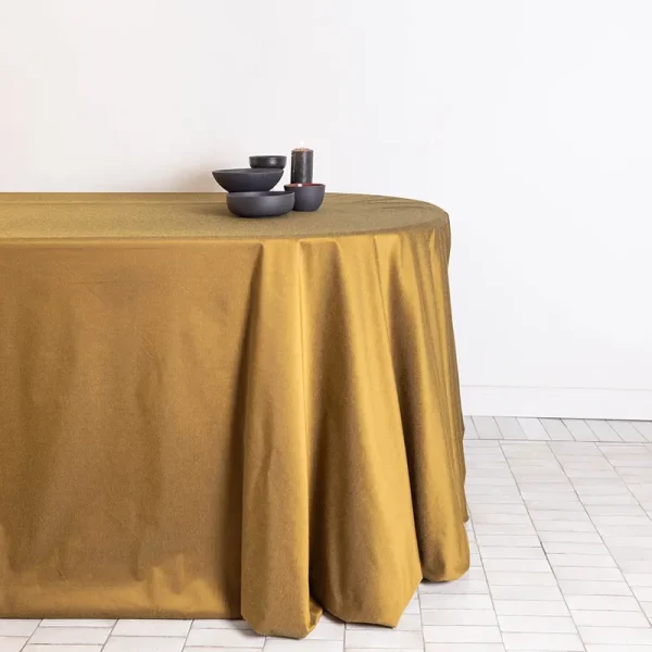 Turmeric raw silk tablecloth