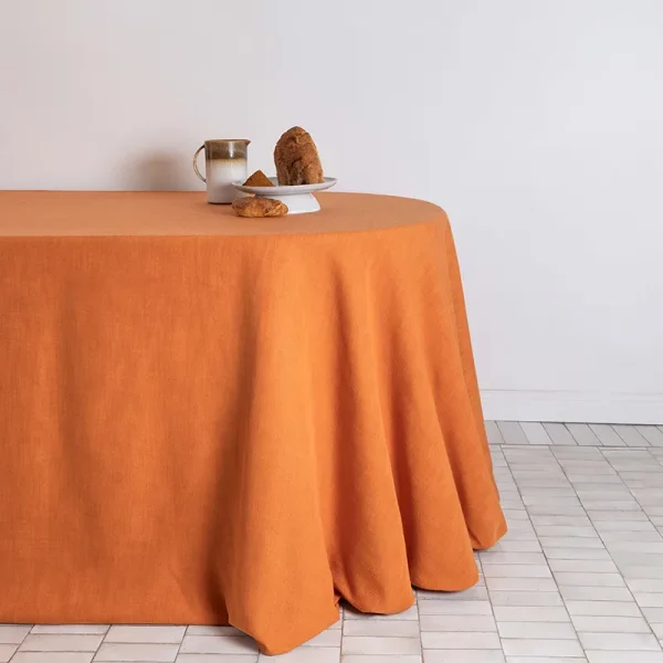 Saffron linen blend tablecloth