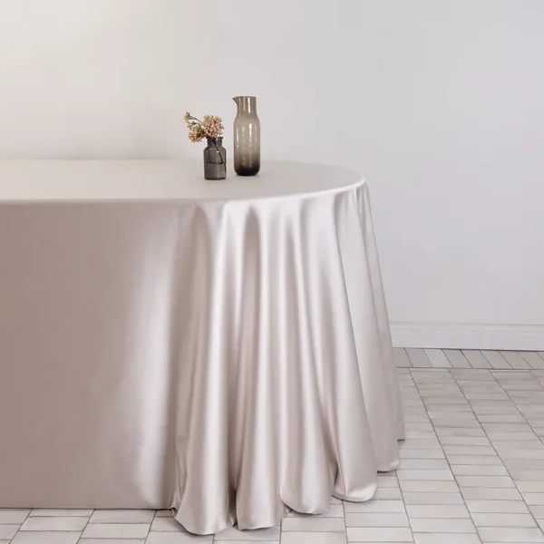 Alabaster satin tablecloth