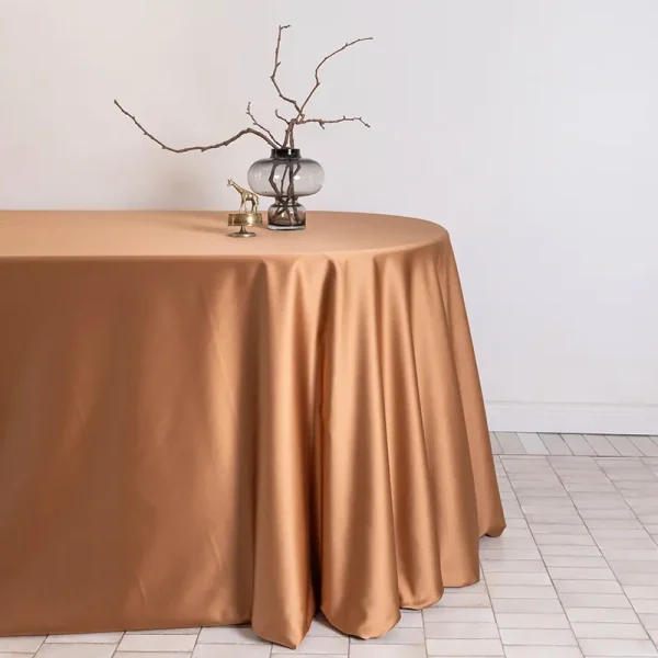 Copper satin tablecloth