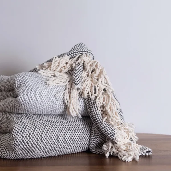 Charcoal handwoven throws
