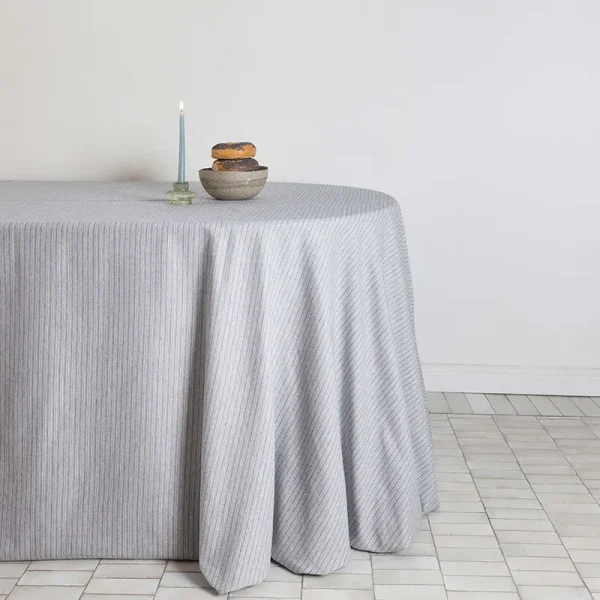 Blue ticking stripe cotton tablecloth