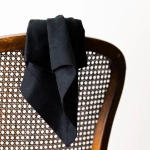 Black linen napkin