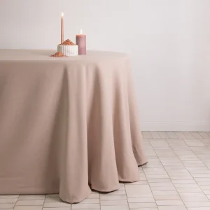 Blush linen blend tablecloth