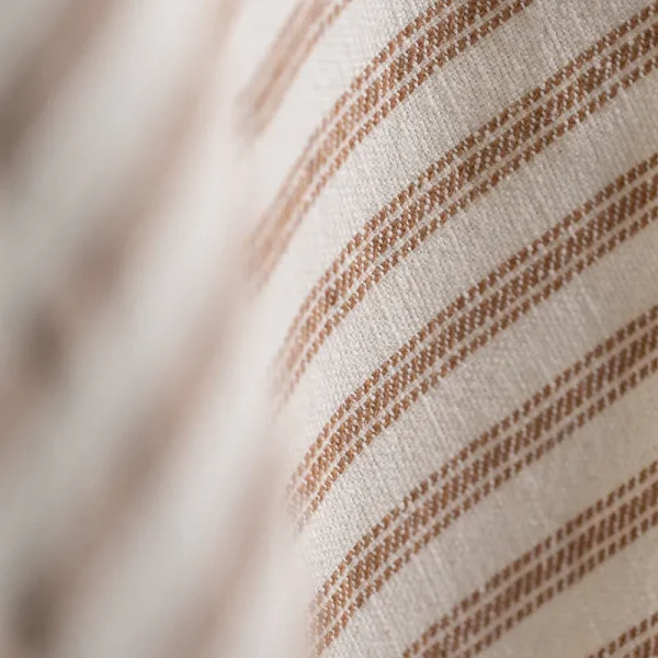 Ticking clay stripe fringe café tablecloth