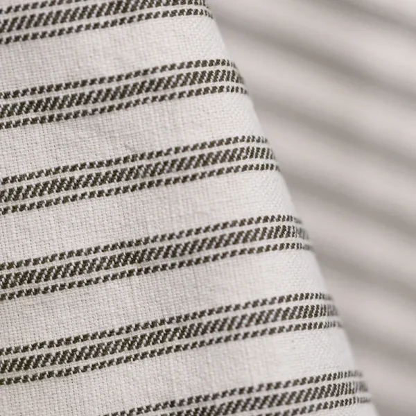 Ticking olive café stripe tablecloth